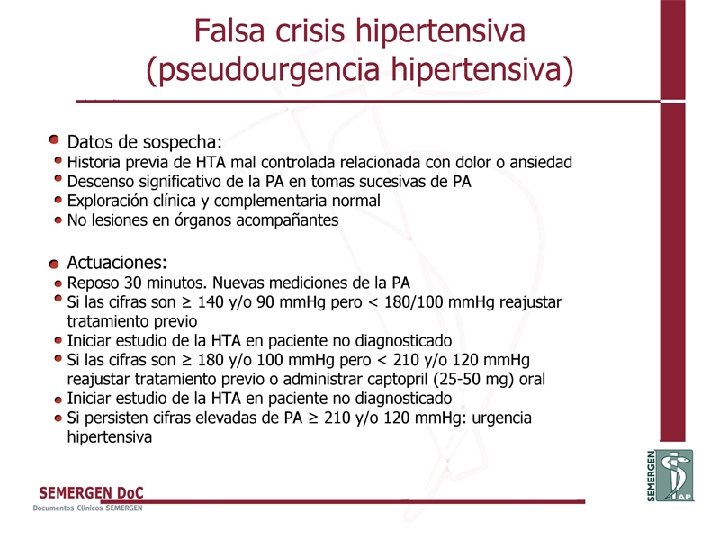 Falsa crisis hipertensiva (pseudourgencia hipertensiva) 