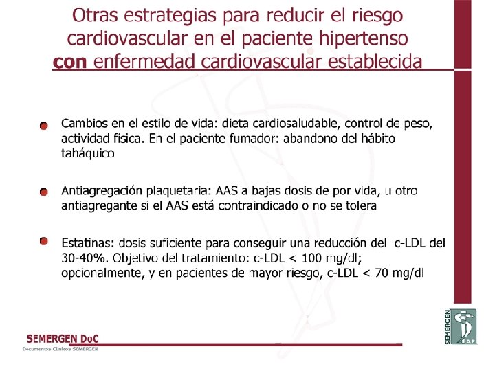 Otras estrategias para reducir el riesgo cardiovascular en el paciente hipertenso con enfermedad cardiovascular