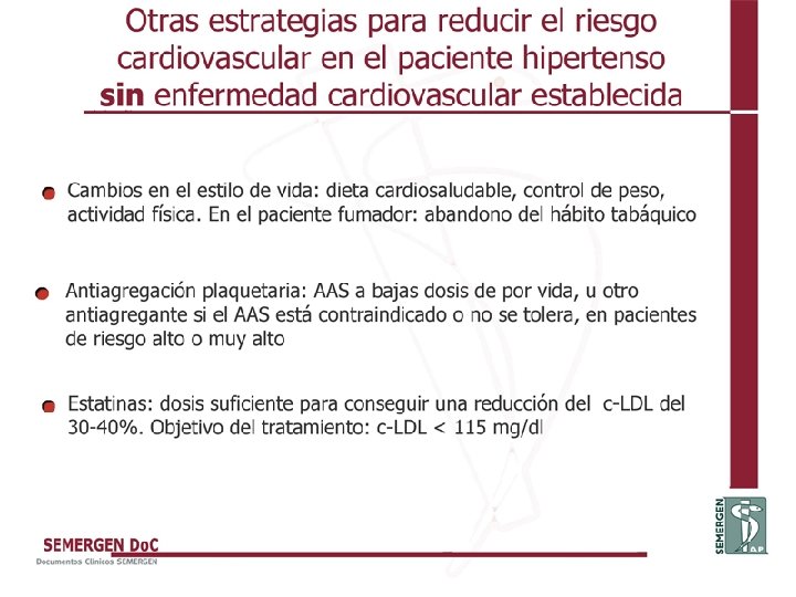 Otras estrategias para reducir el riesgo cardiovascular en el paciente hipertenso sin enfermedad cardiovascular