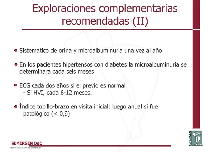 Exploraciones complementarias recomendadas (II) 