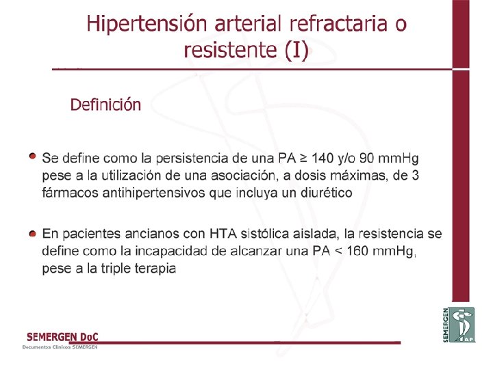 Hipertensión arterial refractaria o resistente (I) 