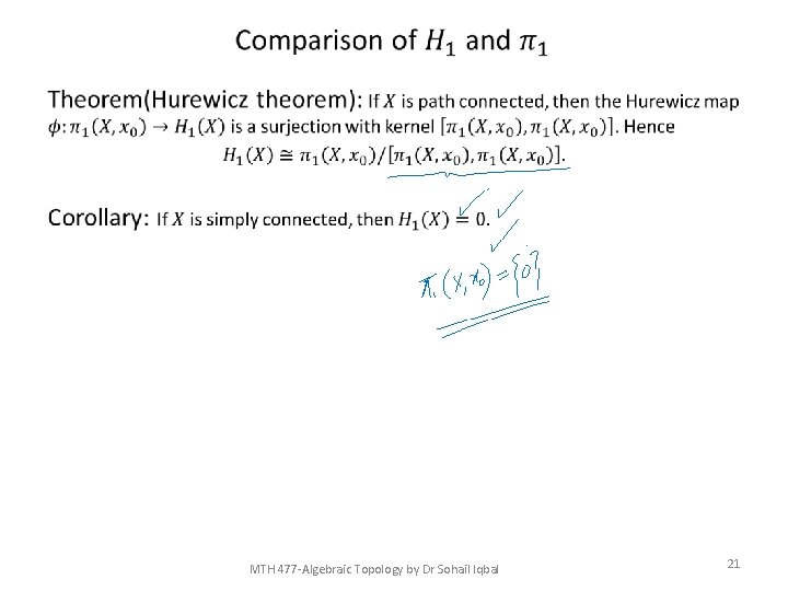  • MTH 477 -Algebraic Topology by Dr Sohail Iqbal 21 