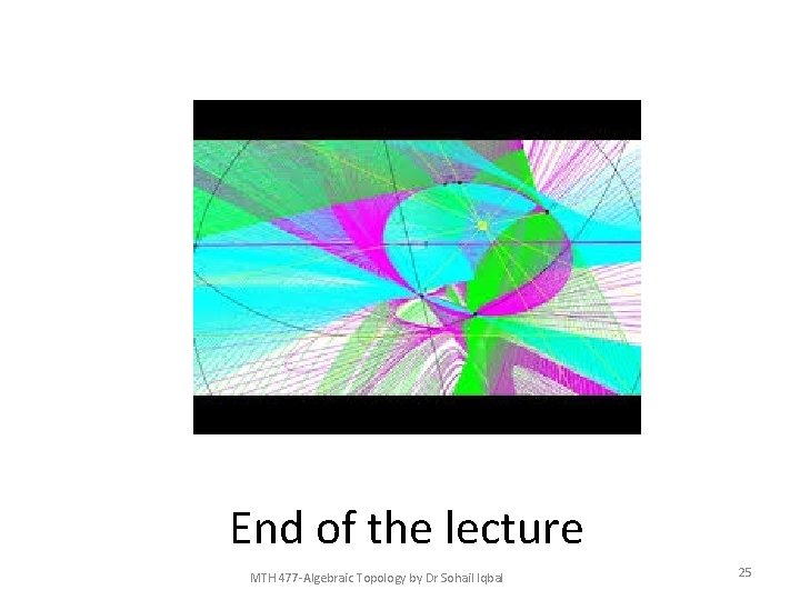 End of the lecture MTH 477 -Algebraic Topology by Dr Sohail Iqbal 25 