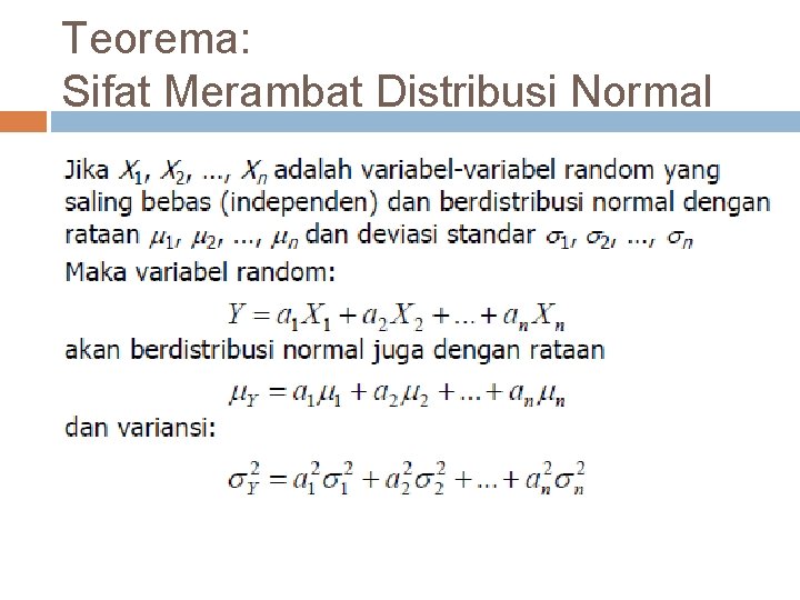 Teorema: Sifat Merambat Distribusi Normal 