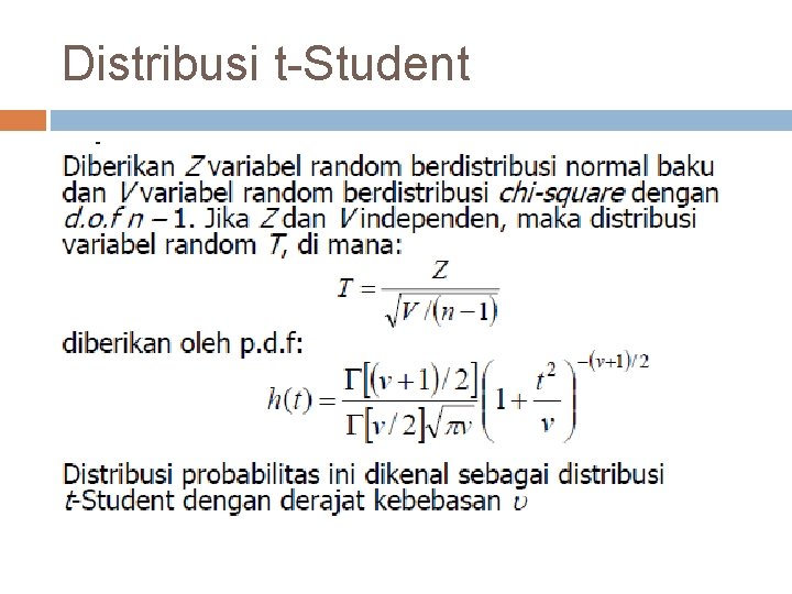 Distribusi t-Student 