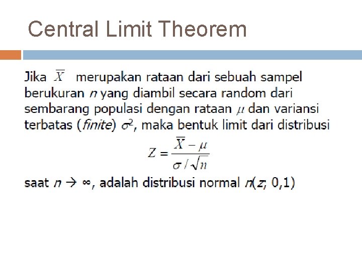 Central Limit Theorem 