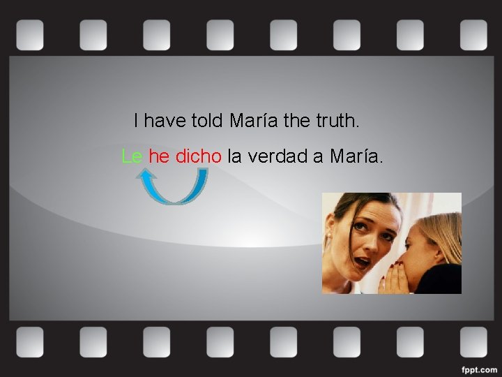 I have told María the truth. Le he dicho la verdad a María. 