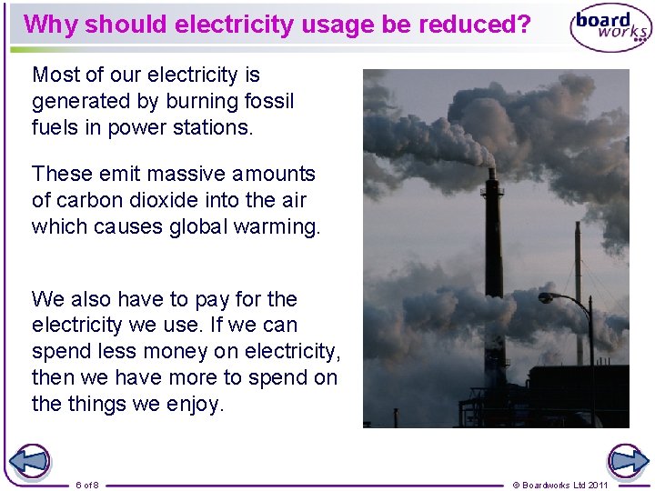 Why should electricity usage be reduced? Most of our electricity is generated by burning