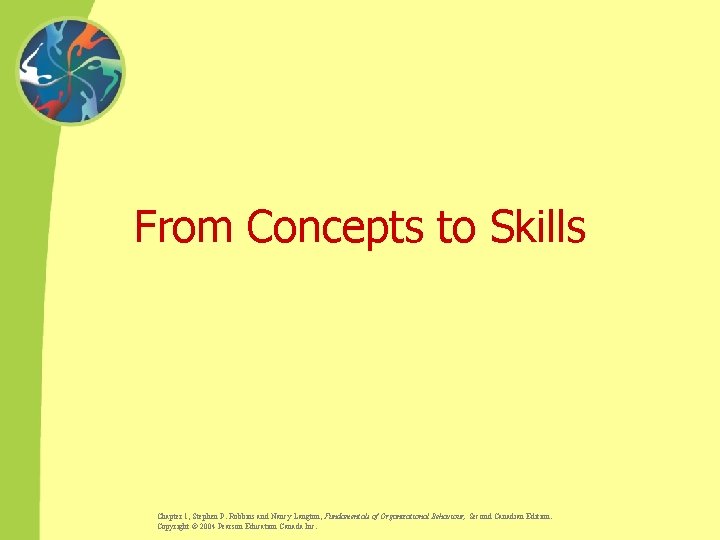 From Concepts to Skills Chapter 1, Stephen P. Robbins and Nancy Langton, Fundamentals of