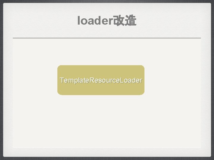 loader改造 Template. Resource. Loader File. Resource. Loader 