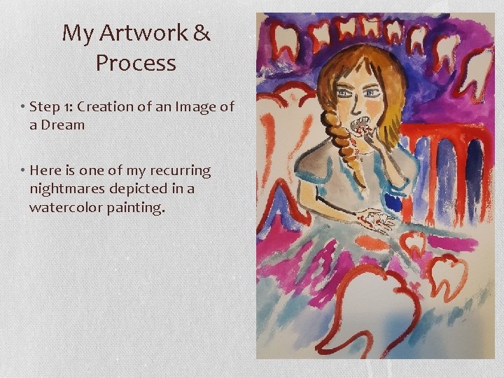 My Artwork & Process • Step 1: Creation of an Image of a Dream