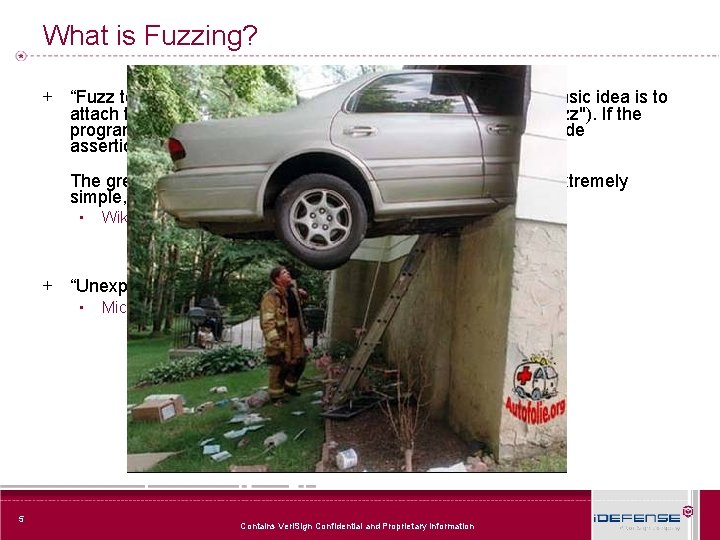 What is Fuzzing? + “Fuzz testing or fuzzing is a software testing technique. The