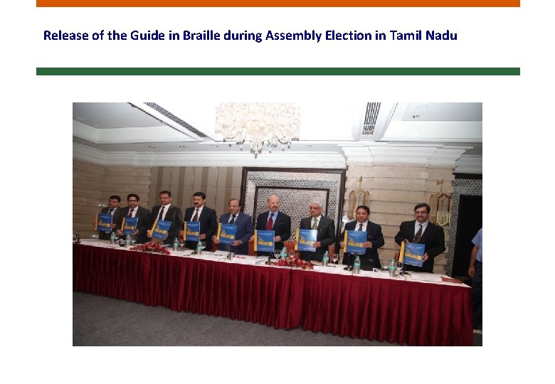 Release of the Guide in Braille during Assembly Election in Tamil Nadu 