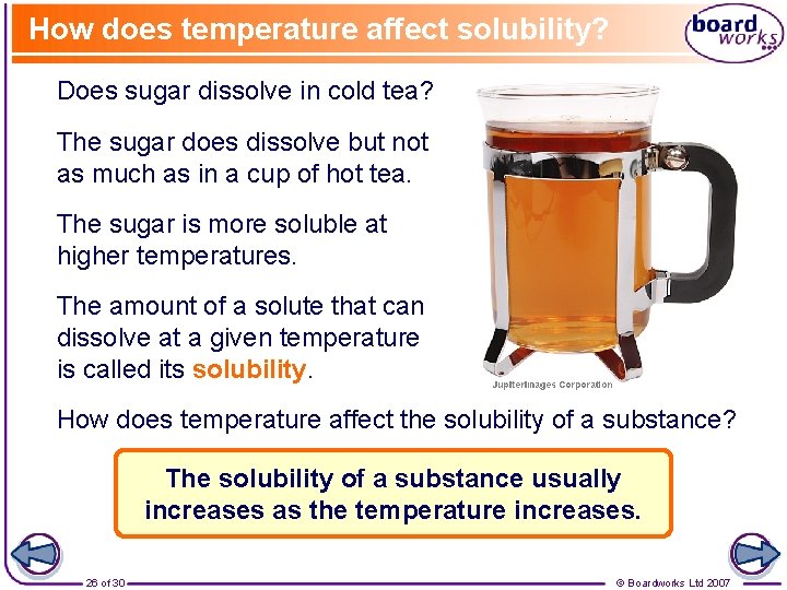 How does temperature affect solubility? Does sugar dissolve in cold tea? The sugar does