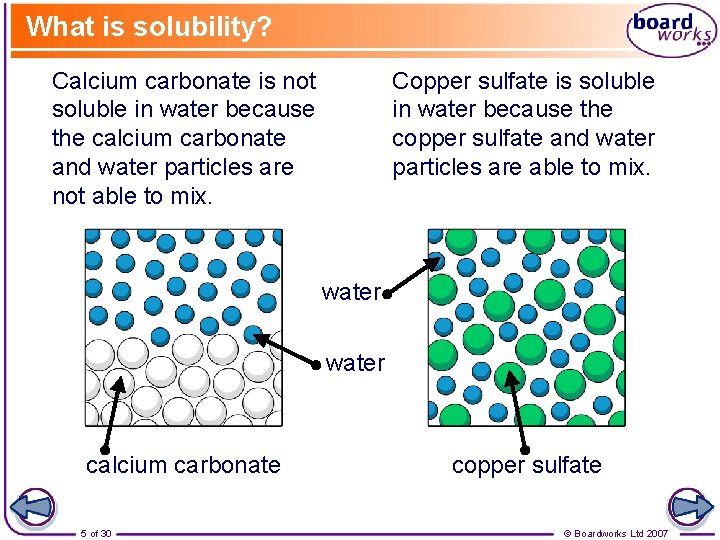 What is solubility? Calcium carbonate is not soluble in water because the calcium carbonate