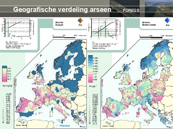 Geografische verdeling arseen 11/30/2020 FOREGS 