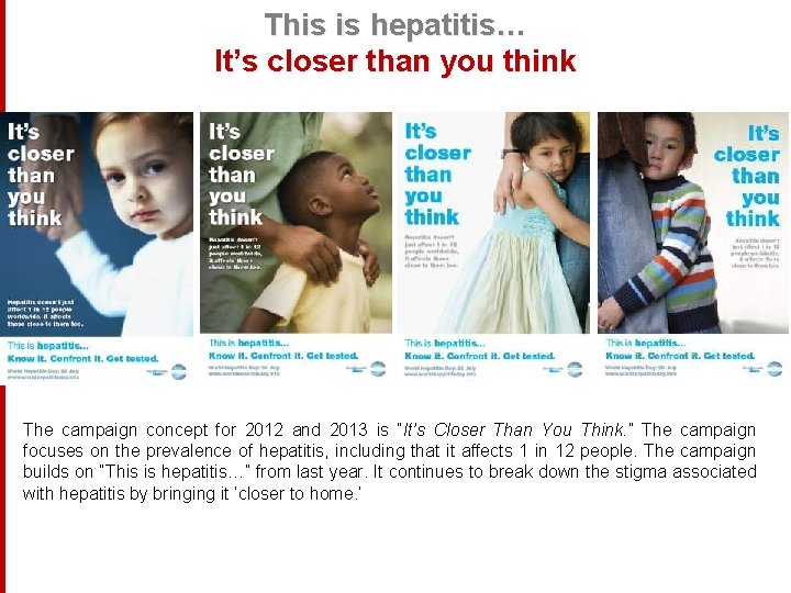 This is hepatitis… It’s closer than you think The campaign concept for 2012 and