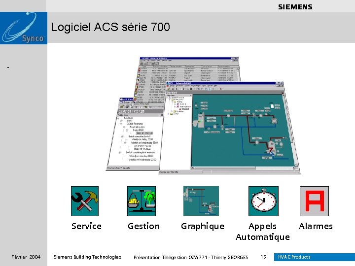 . . . . Logiciel ACS série 700 Service Février 2004 Siemens Building Technologies