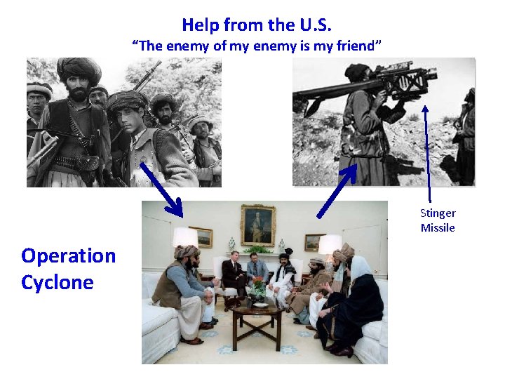 Help from the U. S. “The enemy of my enemy is my friend” Stinger