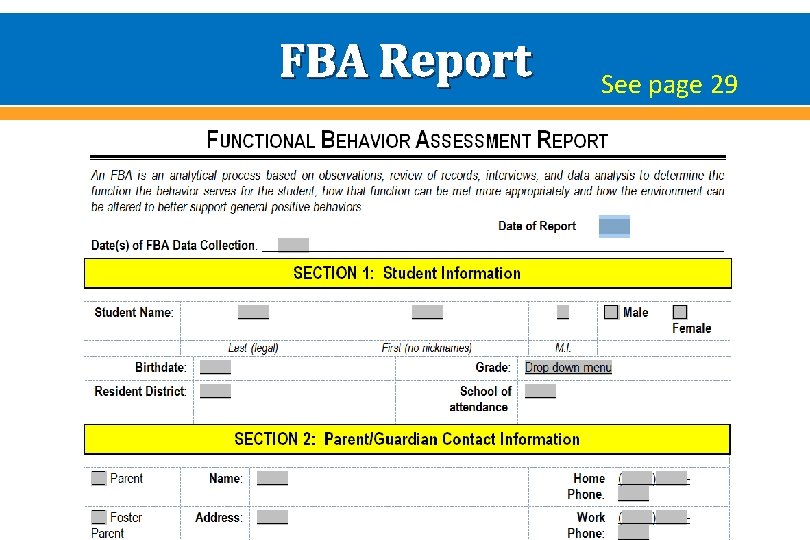 FBA Report See page 29 