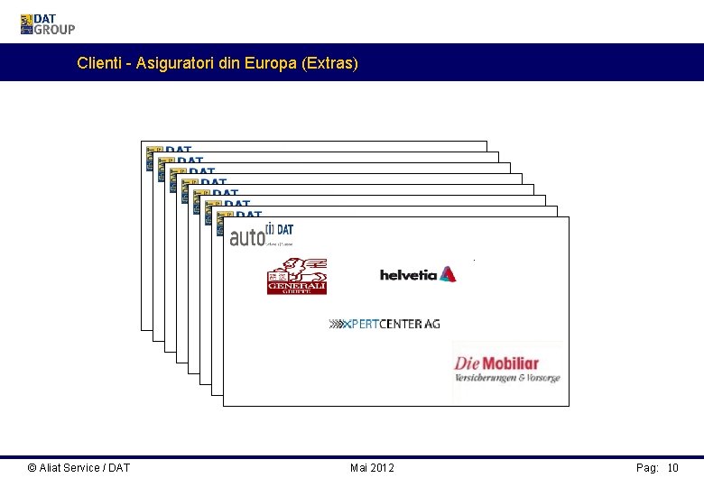 Clienti - Asiguratori din Europa (Extras) © Aliat Service / DAT Mai 2012 Pag: