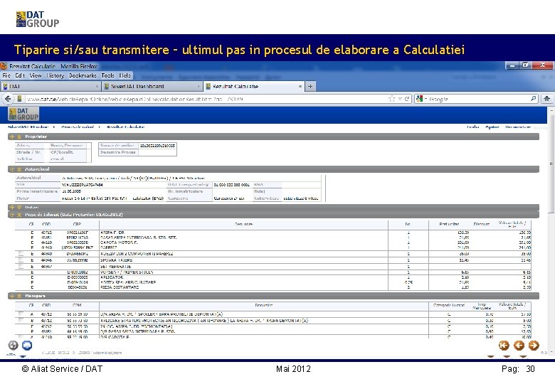 Tiparire si/sau transmitere – ultimul pas in procesul de elaborare a Calculatiei Gesamtübersicht der