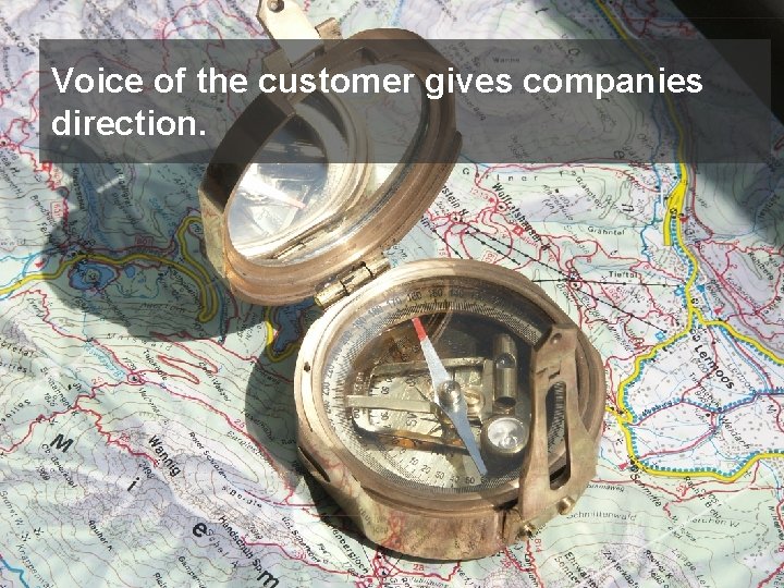 Voice of the customer gives companies direction. 