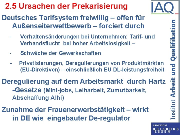 Deutsches Tarifsystem freiwillig – offen für Außenseiterwettbewerb – forciert durch - Verhaltensänderungen bei Unternehmen: