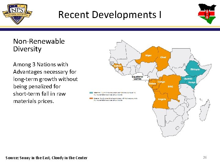 Recent Developments I Non-Renewable Diversity Among 3 Nations with Advantages necessary for long-term growth