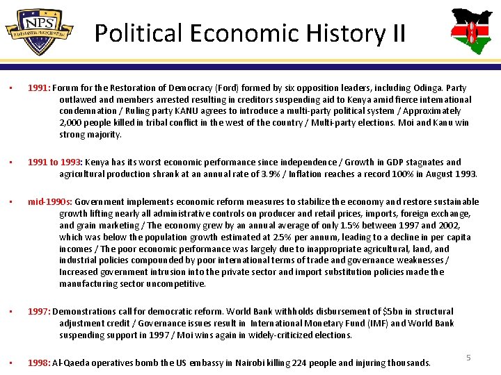 Political Economic History II • 1991: Forum for the Restoration of Democracy (Ford) formed