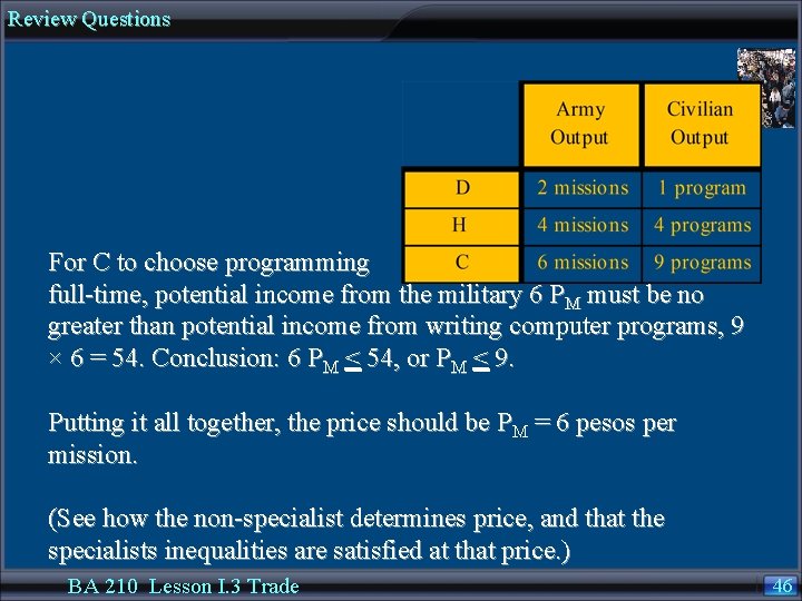 Review Questions For C to choose programming full-time, potential income from the military 6