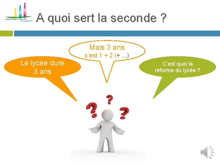 A quoi sert la seconde ? Mais 3 ans Le lycée dure 3 ans