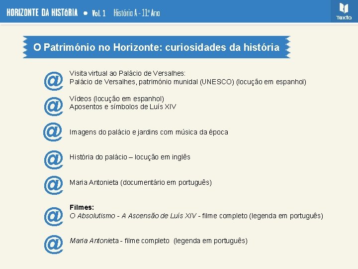 O Património no Horizonte: curiosidades da história @ @ @ Visita virtual ao Palácio