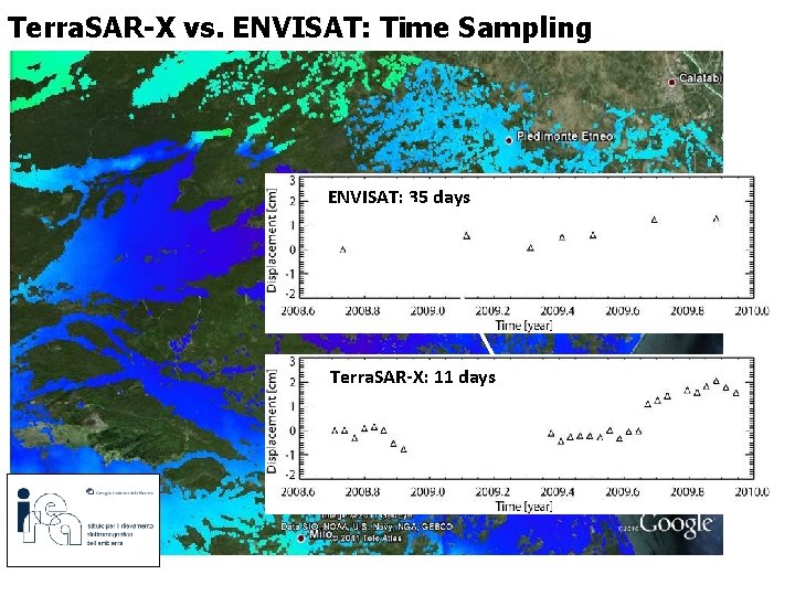 Terra. SAR-X vs. ENVISAT: Time Sampling ENVISAT: 35 days Terra. SAR-X: 11 days 