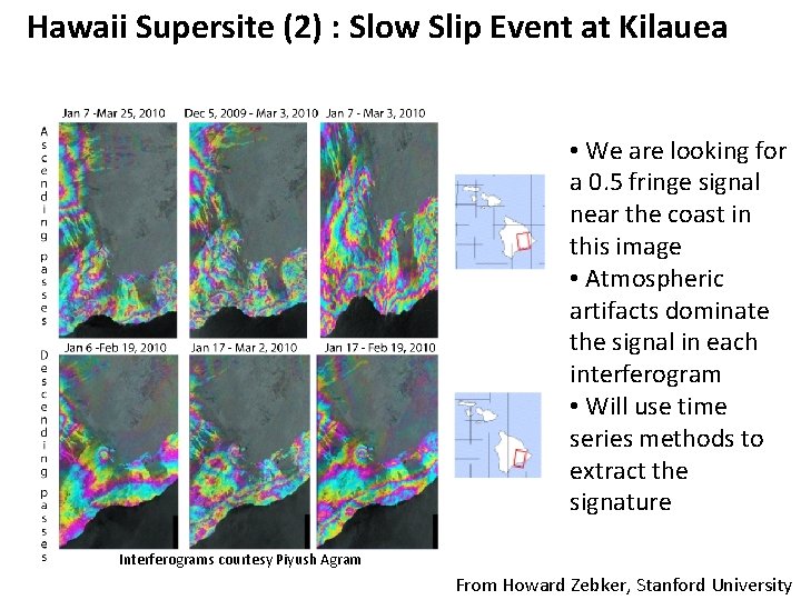 Hawaii Supersite (2) : Slow Slip Event at Kilauea • We are looking for