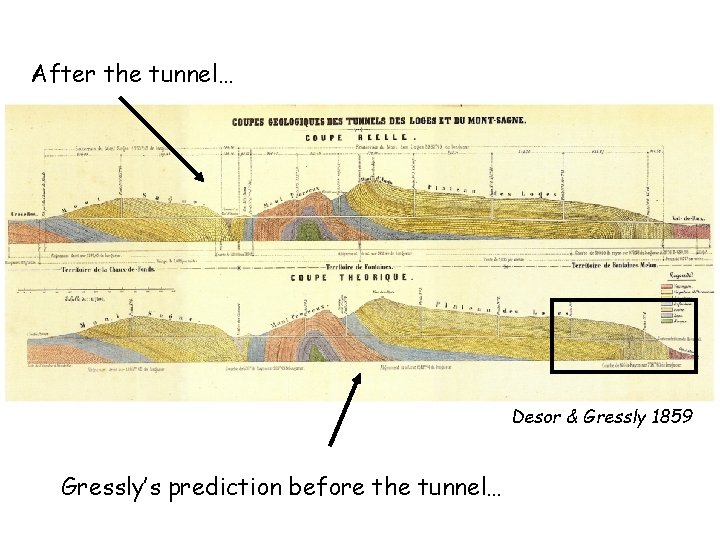 After the tunnel… Desor & Gressly 1859 Gressly’s prediction before the tunnel… 