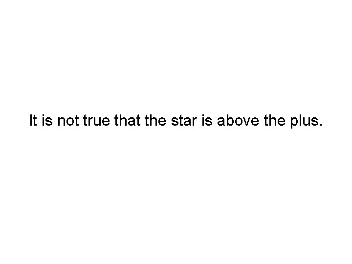 It is not true that the star is above the plus. 