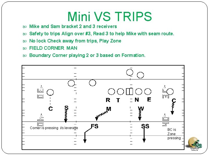 Mini VS TRIPS Mike and Sam bracket 2 and 3 receivers Safety to trips