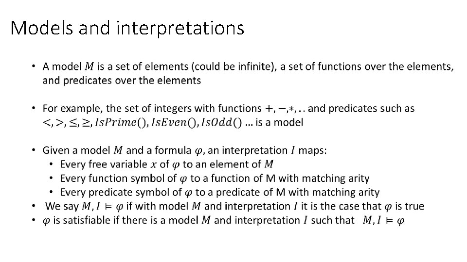 Models and interpretations 