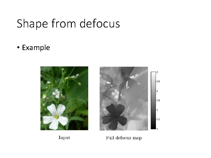 Shape from defocus • Example 