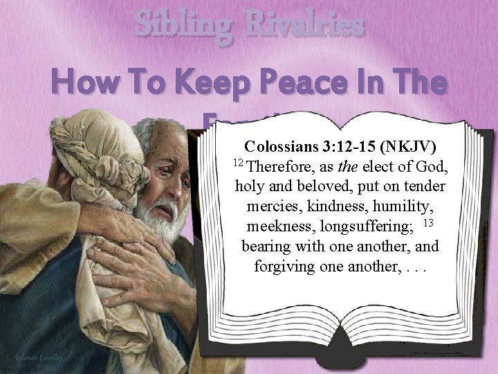 Sibling Rivalries How To Keep Peace In The Family Colossians 3: 12 -15 (NKJV)