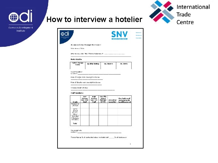 How to interview a hotelier 