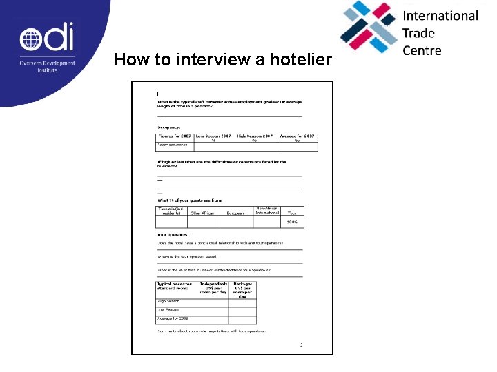 How to interview a hotelier 