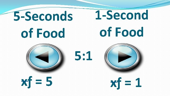 1 -Second of Food 5 -Seconds of Food 5: 1 xƒ = 5 xƒ