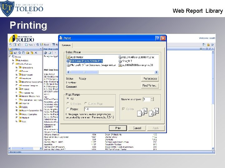  Web Report Library Printing 