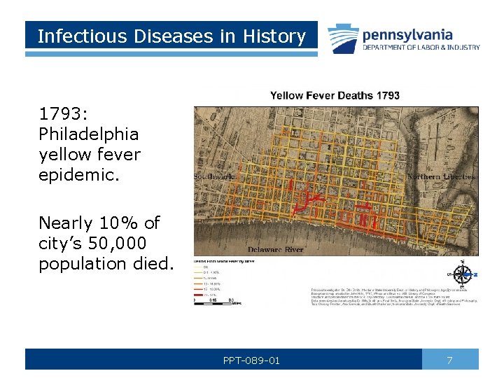 Infectious Diseases in History 1793: Philadelphia yellow fever epidemic. Nearly 10% of city’s 50,