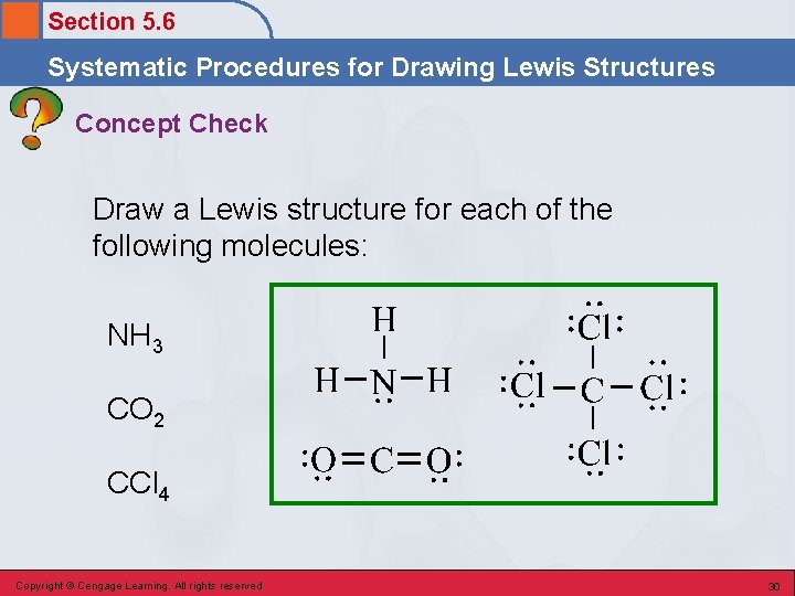 Section 5. 6 Systematic Procedures for Drawing Lewis Structures Concept Check Draw a Lewis