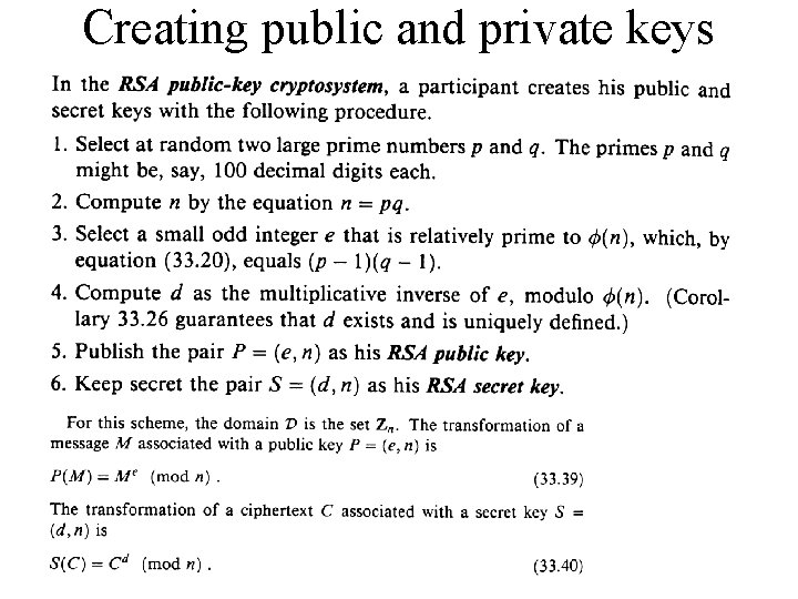 Creating public and private keys 