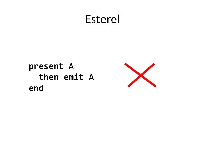 Esterel present A then emit A end 