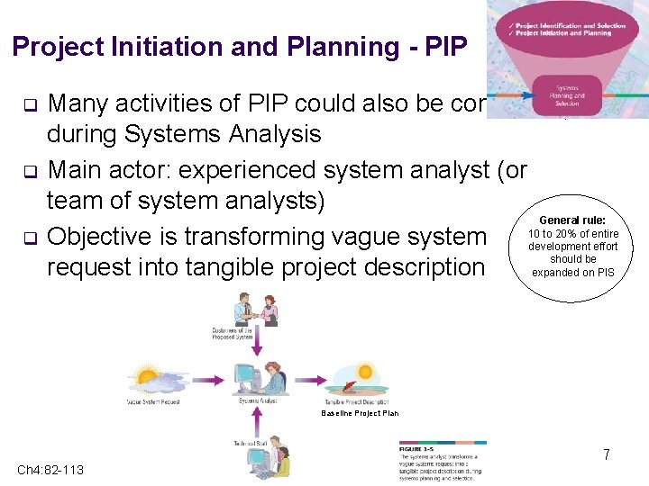 Project Initiation and Planning - PIP q q q Many activities of PIP could
